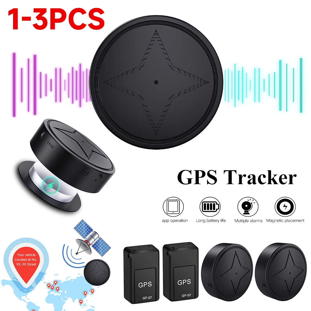 new 1-3PCS GPS Tracker Car Real Time Tracking Vehicle Anti-Theft Pets GPS Mini Locator Strong Magnetic Mount SIM Message 2025 Smart Tag