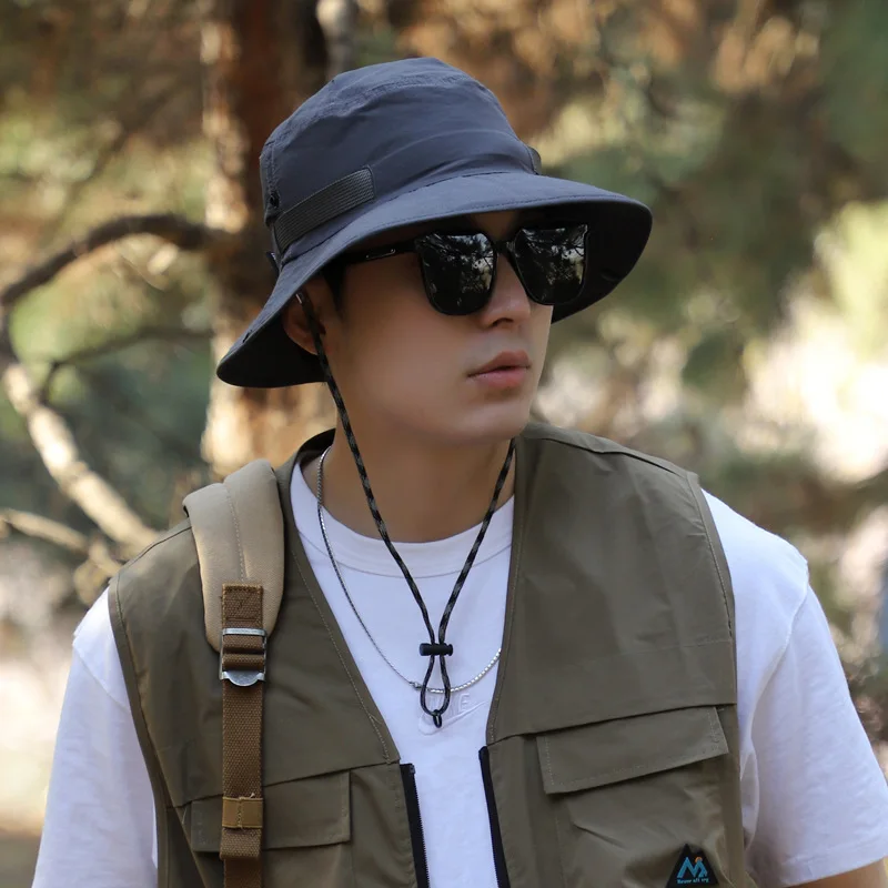 Hat Big Head Around The fisherman's Hat Hiking Casual Travel Sun Hat Male Summer Basin Cap Quick Dry Thin Large Hat For Men
