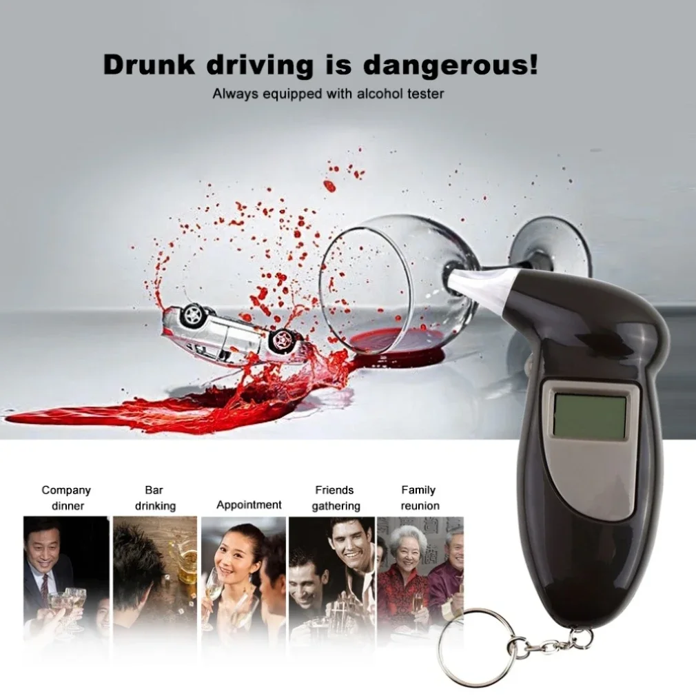 LED Display Automatic Alcohol Tester Backlight Light Professional Digital Breath Alcohol Tester Breathalyzer Alcohol Test Tools