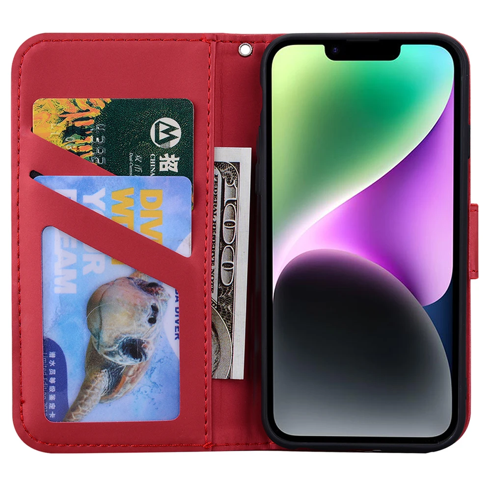 For Case Phone Lovely iPhone 15 14 13 12 11 Pro Max Mini X XS XR 10 7 8 6 6S Plus SE3 SE 2022 2020 Flip Wallet Cover Coque smile