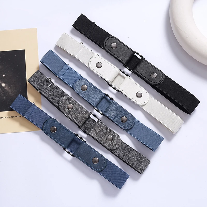 Elastic Waistband for Women Men Adjustable Stretch Buckle-Free Invisible Belt for Jeans Pants No Buckle Easy Belts Waist Band