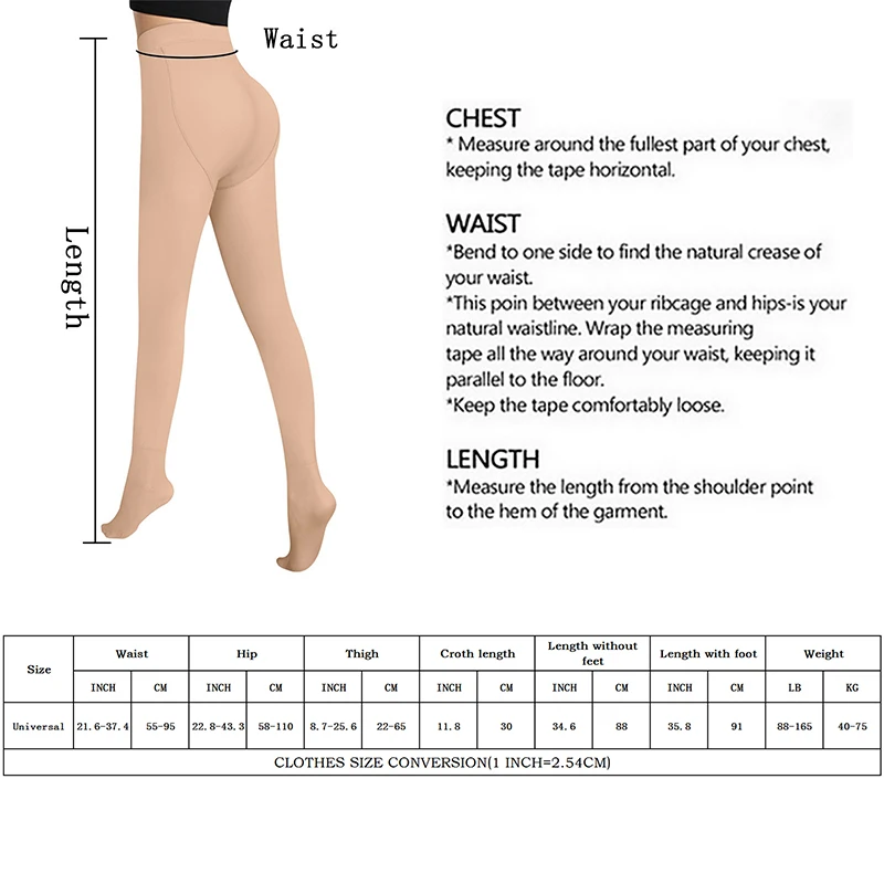 Winter Fleece Lined Tights Women Nude Thermal Pantyhose Warm Panty Polar Skin Black Effect Stockings Slimming High Waist Legging