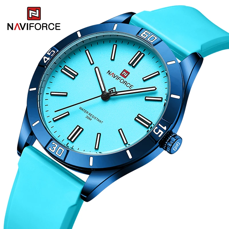 New Style NAVIFORCE Top Brand Casual Female Wristwatches Original Classics TPU Strap Quartz Waterproof Watches for Women NF5041