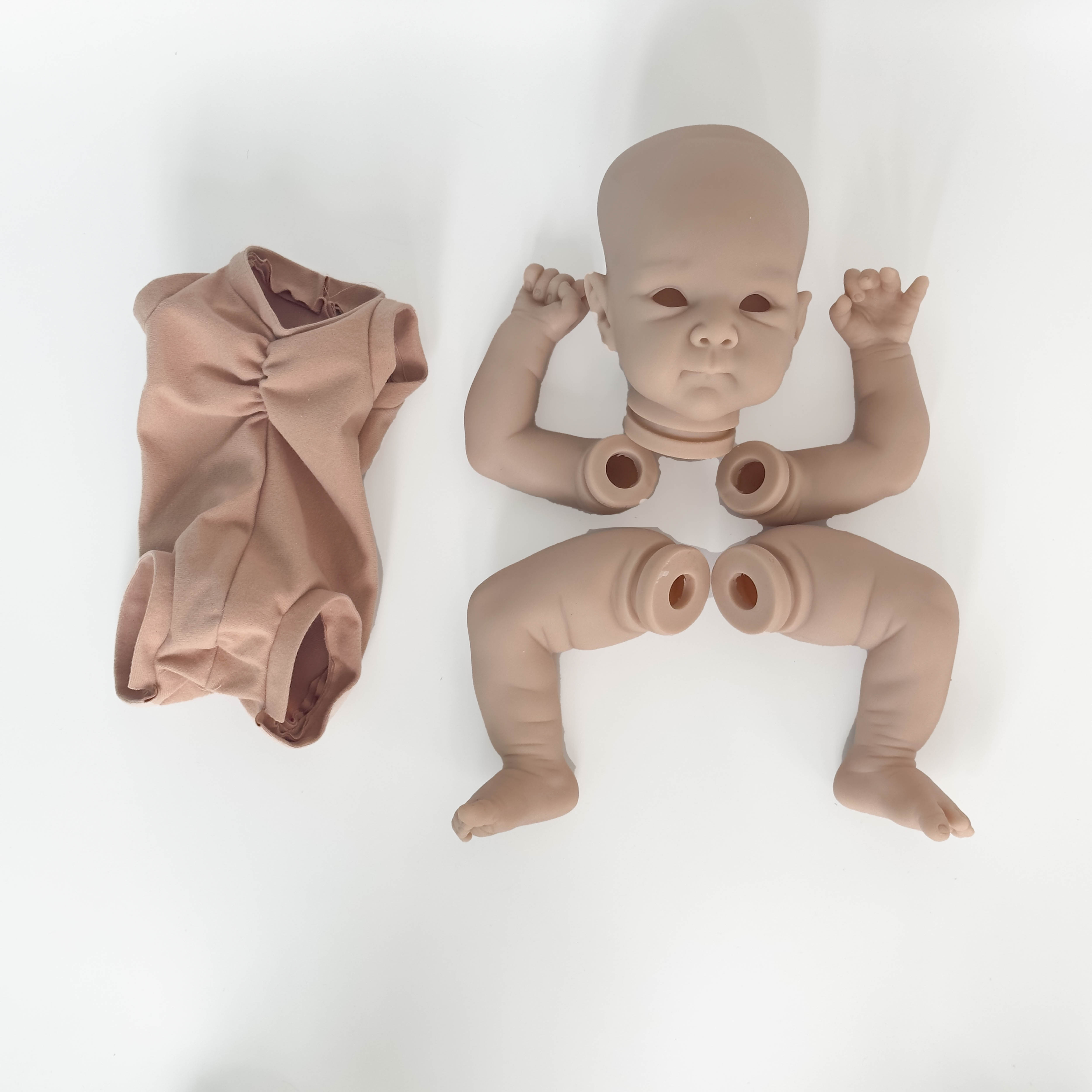 NPK 18inch Reborn Doll Kit Bettie Lifelike Unfinished Unpainted Fresh Color Blank Doll Kit with cloth Body