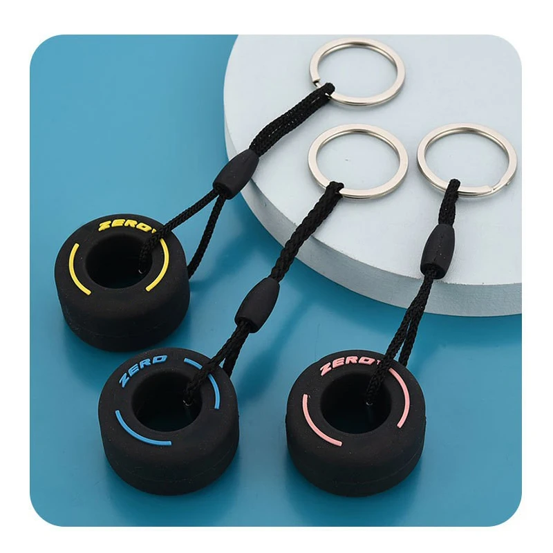2023 Car Pendant Keychain 3D Tire Keychain Car Wheel Hub Key Chain Auto Tire Model Metal Speed Gearbox Gear Head Key Ring Charm