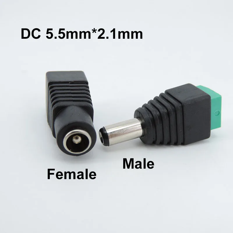 1 Pair /3pairs DC Male Female Plug 2.1mm x 5.5mm 5.5x2.1mm Power cable terminal Jack Adapter Connector For CCTV Camera