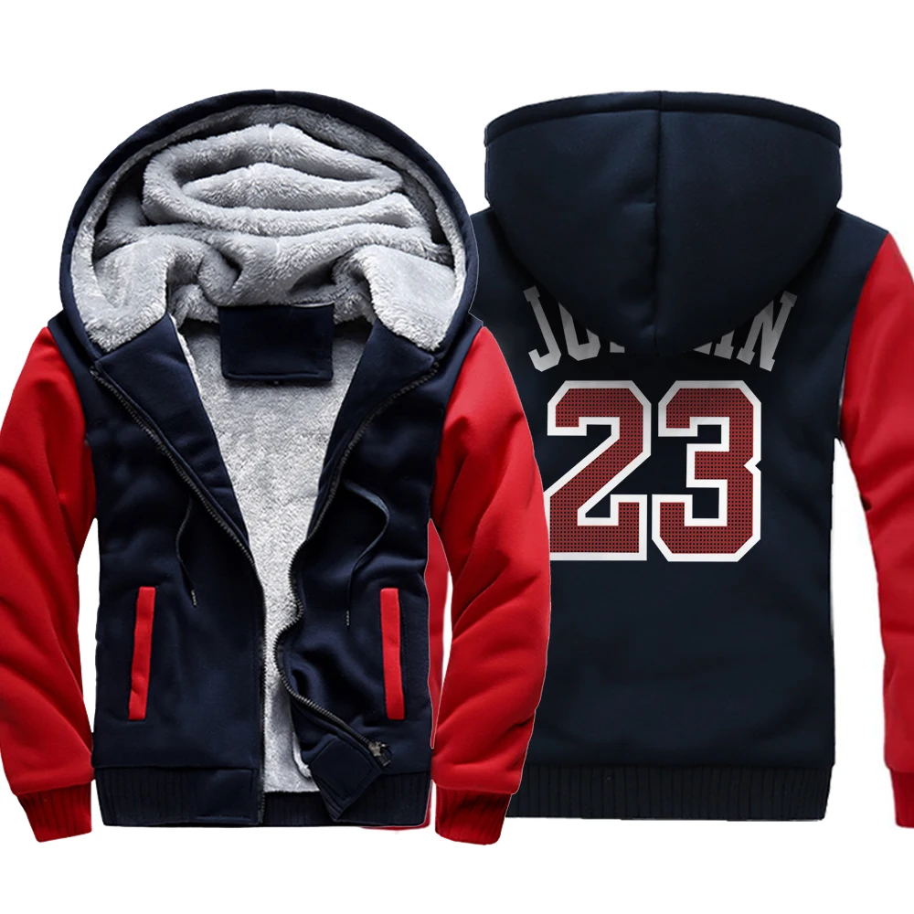 2025 JDN 23 Letter Print Men Women Jackets hot winter new thicken fleece Baskerball Jersey hoodies Sweatshirt Zippered Windproof Clothing