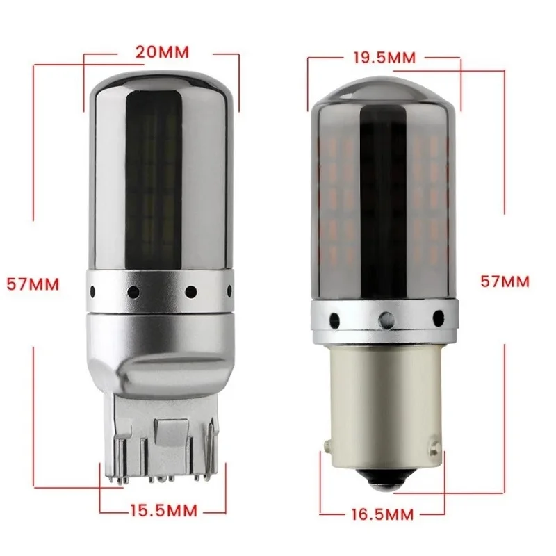 1pcs 1156 BA15S P21W BAU15S PY21W T20 7440 W21W S25 Canbus LED Bulbs 3014 144smd Error Free Turn Signal Lights Brake lamp 12V