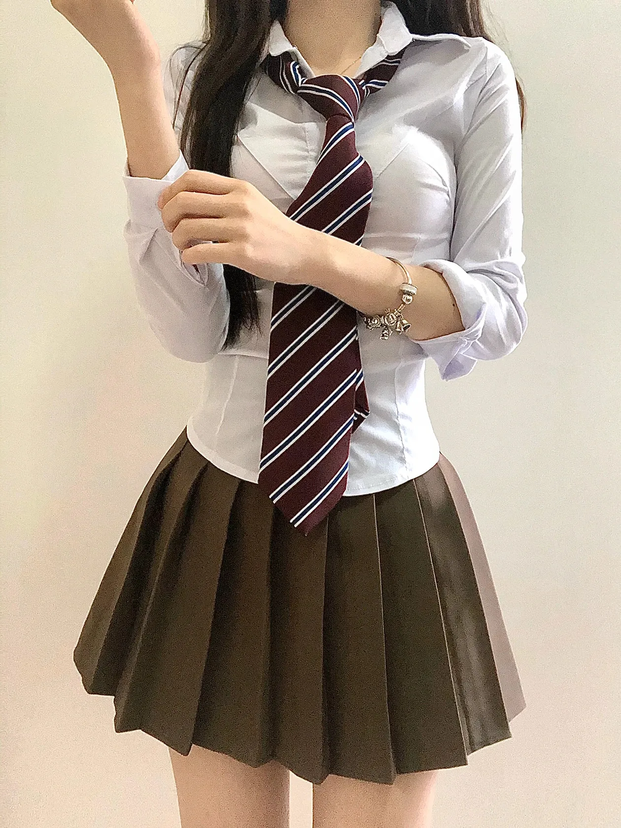 Spicy Girl new Uniform Suit Student Daily Japanese JK Uniform 2025 Set Women Long Sleeved Slim White Shirt Mini Pleated Skirt Summer