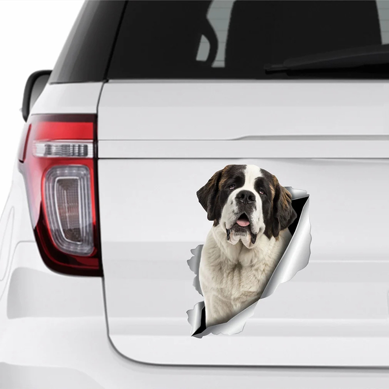 V1154# new Car Sticker Saint Bernard Dog Pet Waterproof Vinyl Decal 2025 Car Accessories Decor Pegatinas Para Coche