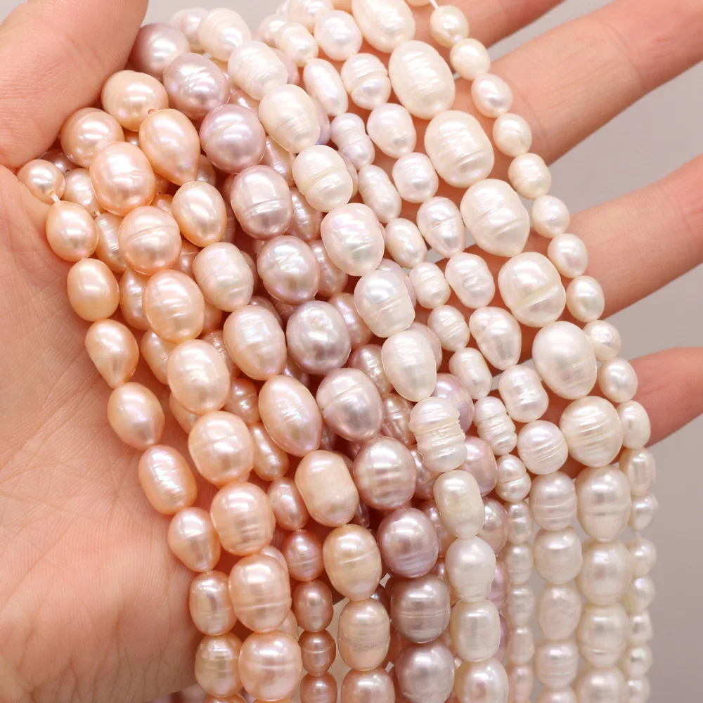 Natural Freshwater Real Pearl Beads Rice Shape Pearls Spacer Loose Bead For Jewelry Making DIY Women Bracelet Necklace Earrings