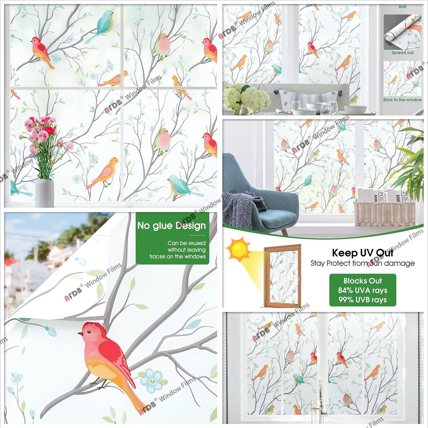 2/3/5M Frosted Window Film Privacy Opaque Non-Adhesive Decals Glass Vinyl new 2025 Film Static Cling Stained Window Sticker for Home