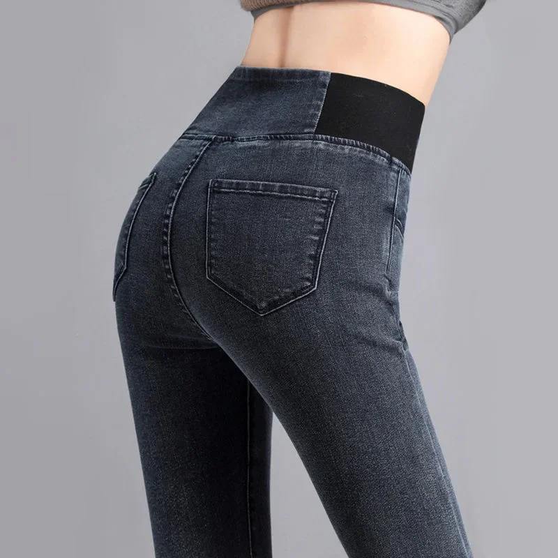 Women's High Waist Skinny Jean Vintage Wash Pencil Stretch Vaqueros Leggings Pantalones Jeans Oversize 26-38 Slim Denim Pants
