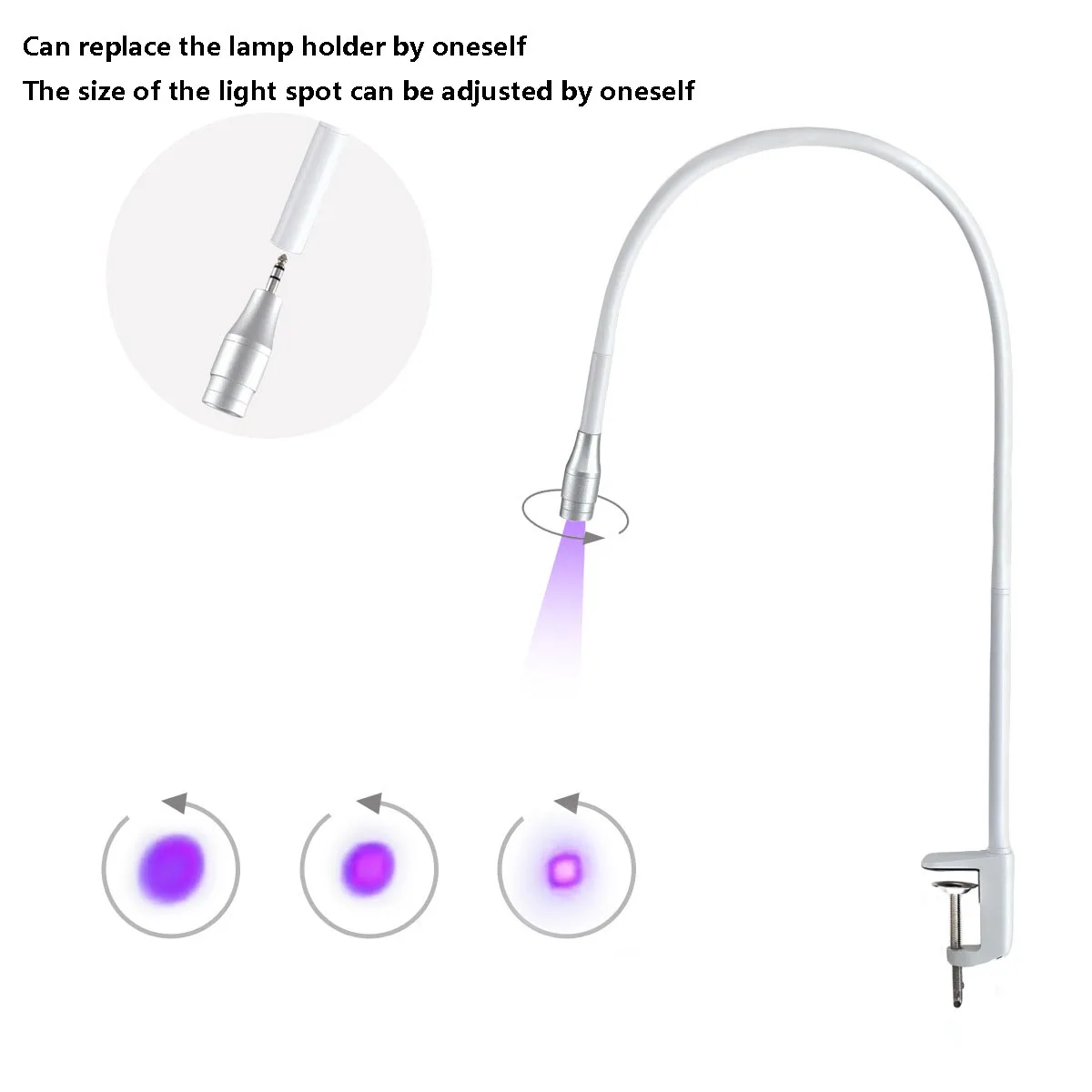 5W USB UV Ultraviolet LED spotlight adjustment Curing Lamp nail polish curing Eyelash Grafting eyelashes Glue Curing