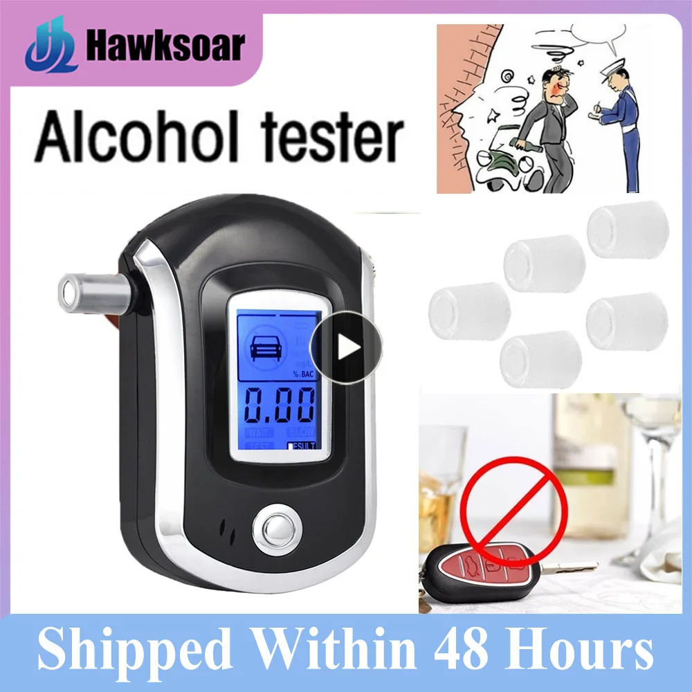 Professional Digital Breath Tester Breathalyzer Police Alcohol Tester Alcohol Detector Lcd Detector Accuracy Drunk Driving Test