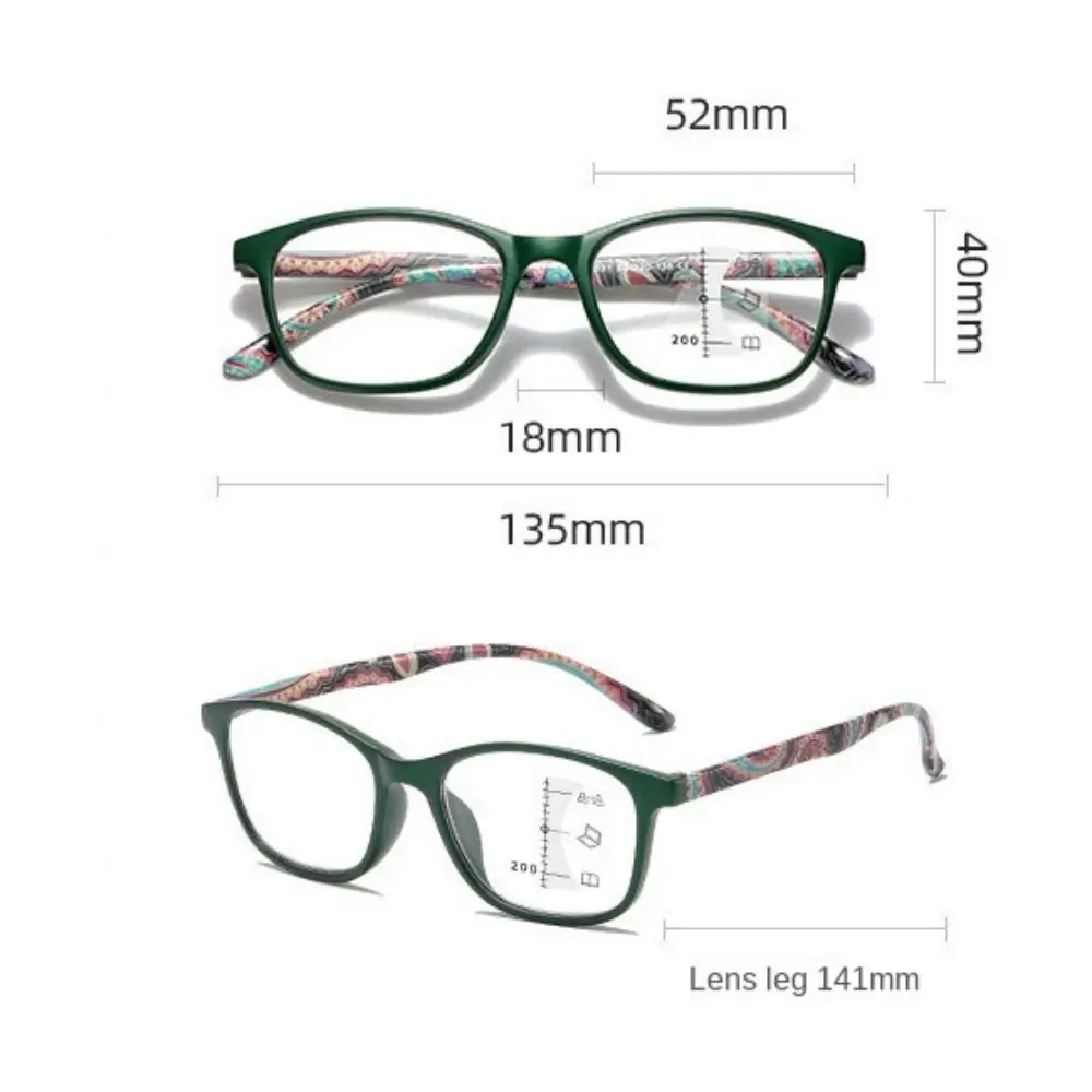 Plastic Reading Glasses new Retro Strength: 1.0~4.0x Rectangle Frame 2025 Glasses Multifocal Zoom Anti-blue Glasses Readers