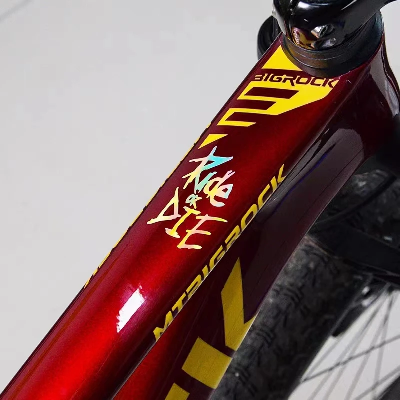 MTB Bike Frame Sticker Ride or Die Top Tube Sticker Bicycle Decals Decorative Frame Stickers Bike Stickers Bike Decal Accessoriy
