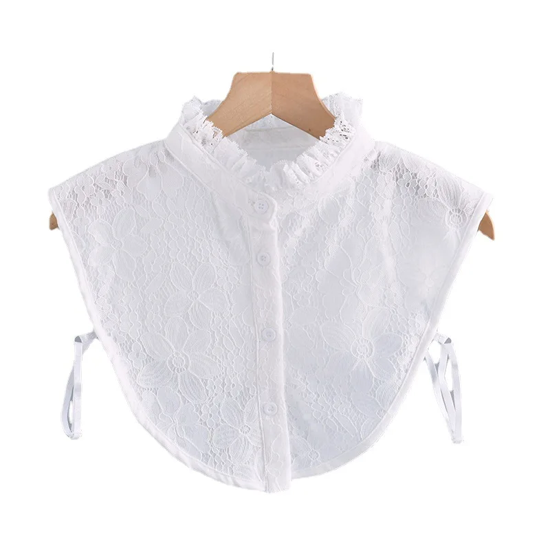 Women Shirt Fake new Collar Solid Color Vintage Detachable Collar Girls Removable Neckwear 2025 Blouse Lapel False Collar Tie