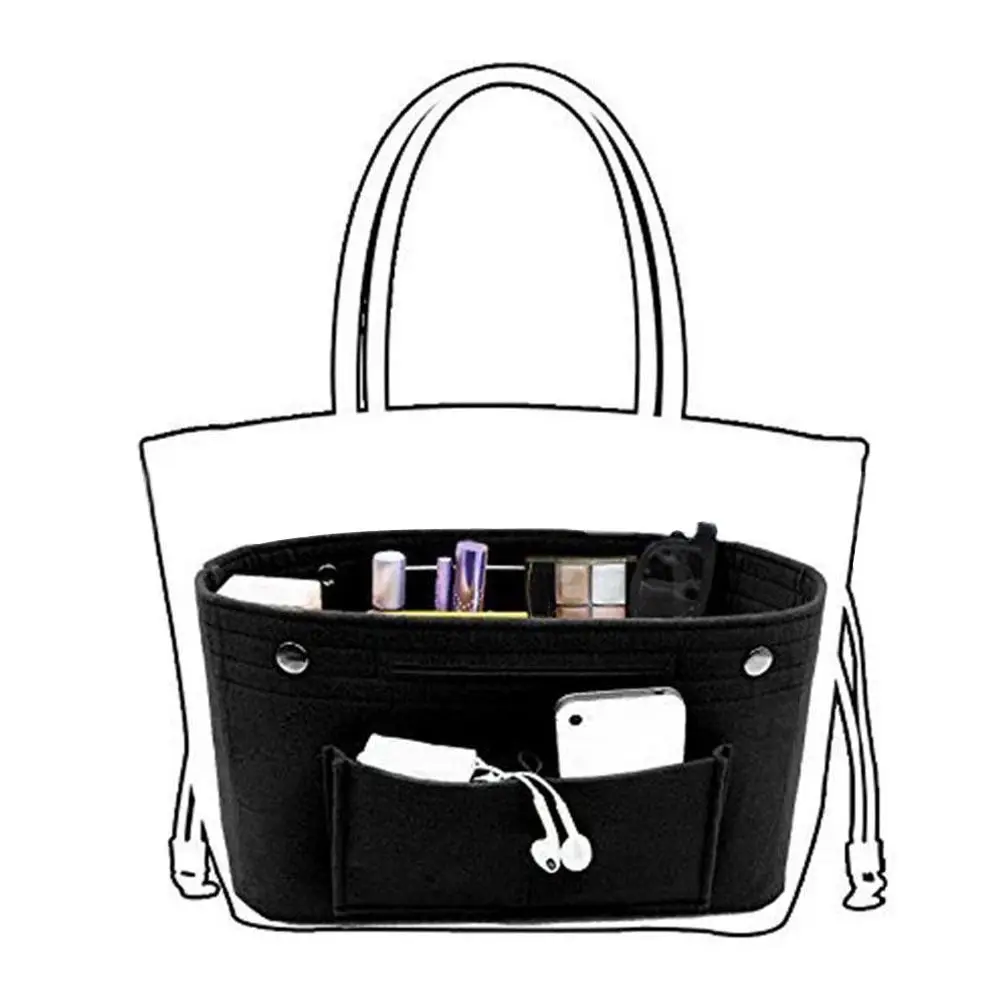 Handbag Insert Bag 3Sizes Confidential Purse Liner Portable Felt Insert Bag Inner Bag Travel Bag Insert Organizer Storage Pouch