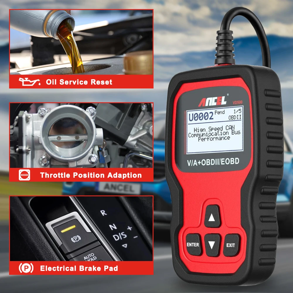 ANCEL VD OBD Scanner Seat Check Engine Light Oil Reset EPB ABS SRS Code Reader Car Diagnostic Tool for VAG VW Audi Skoda