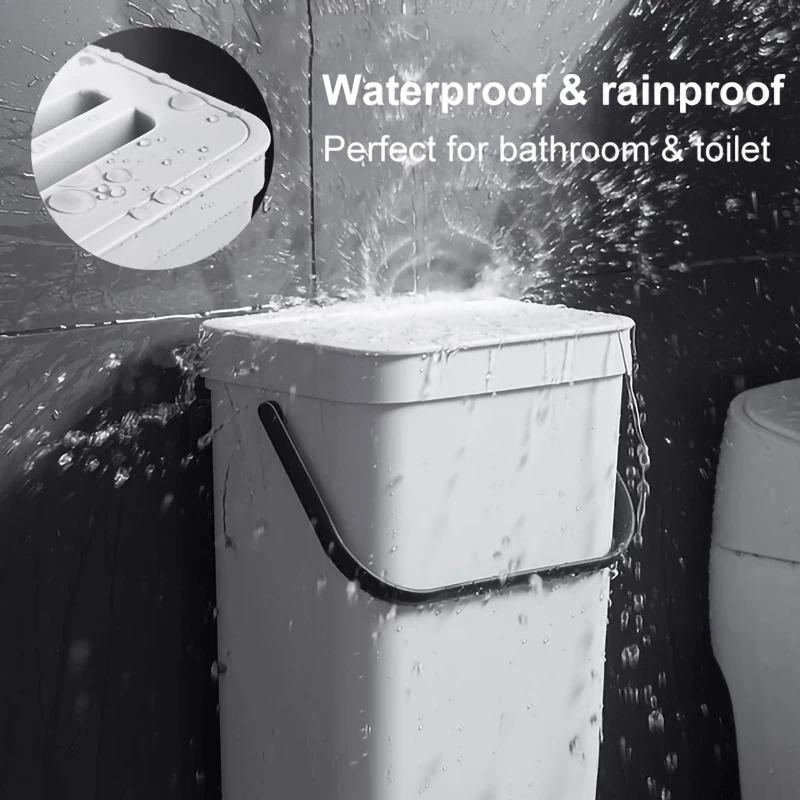 Kitchen Hanging Trash Can Household Cleaning Tool Bathroom Wastebasket Mini Dustbin Wall Mounted Home Bins Container Garbage Bin