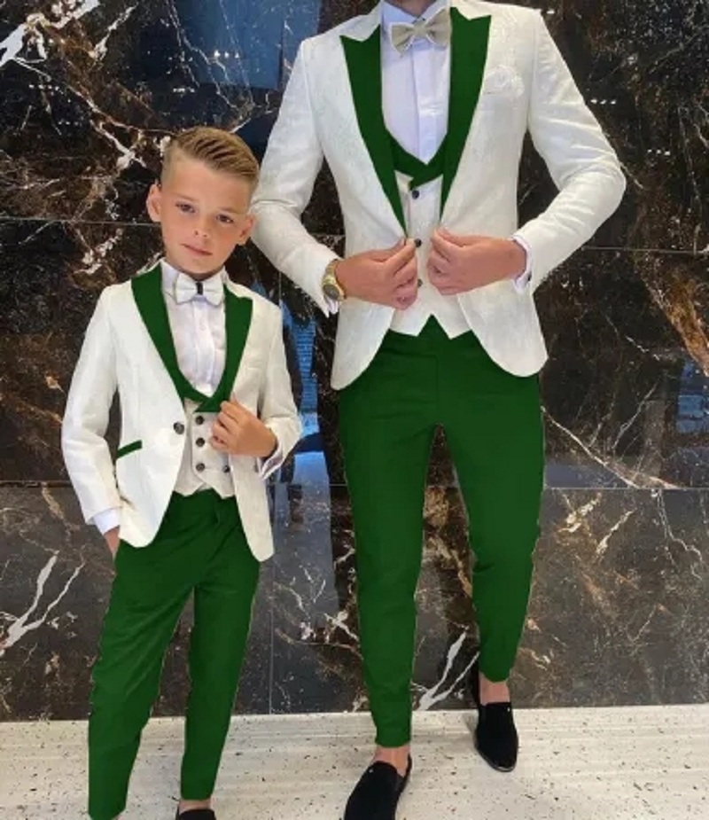 Men Suits Groom White Floral Tuxedo Slim new Fit Wedding Suits Groom Full 2025 Wedding Gentleman Costume 3 Pieces (Jacket+Vest+Pants)