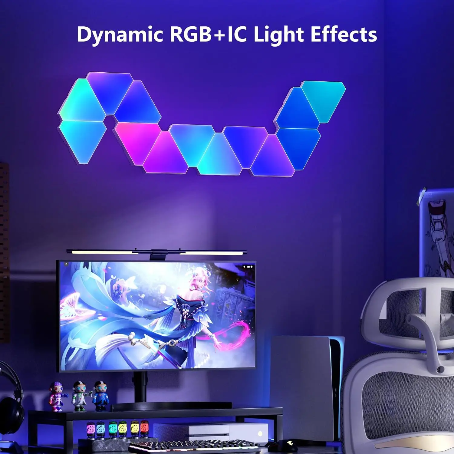 RGBIC Triangle Wall Light LED Pickup Quantum Lamp DIY 5V Music Sync Tuya Wifi Bluetooth Control Support Alexa Google Home
