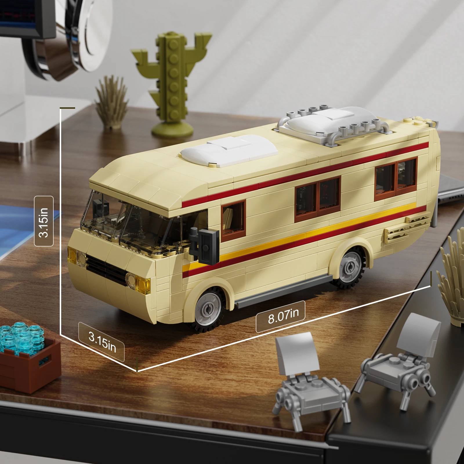 BuildMoc Cooking Lab RV Car Pinkman Building Blocks Set New Breaking Bad Walter White Van Vehicle Toy For Children Birthday Gift