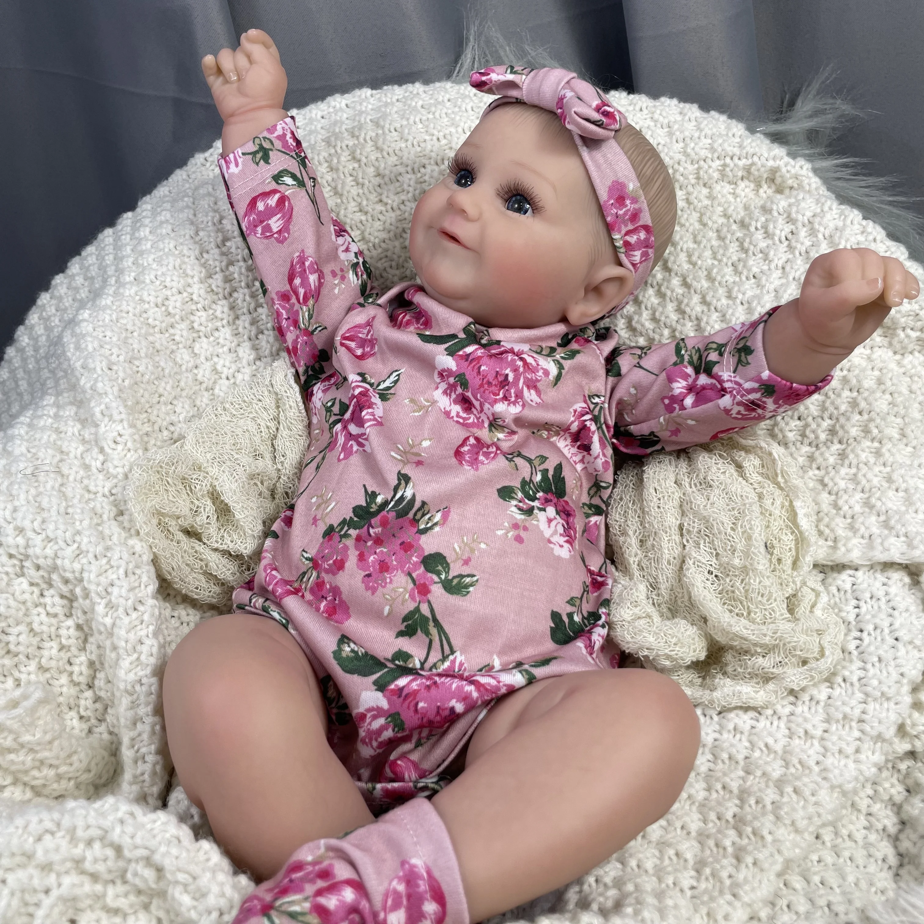 50CM Reborn Baby Dolls Maddie Girl Lifelike Silicone Vinyl Newborn 3D Skin Visible Veins DIY Toys Christmas Gift For Girls