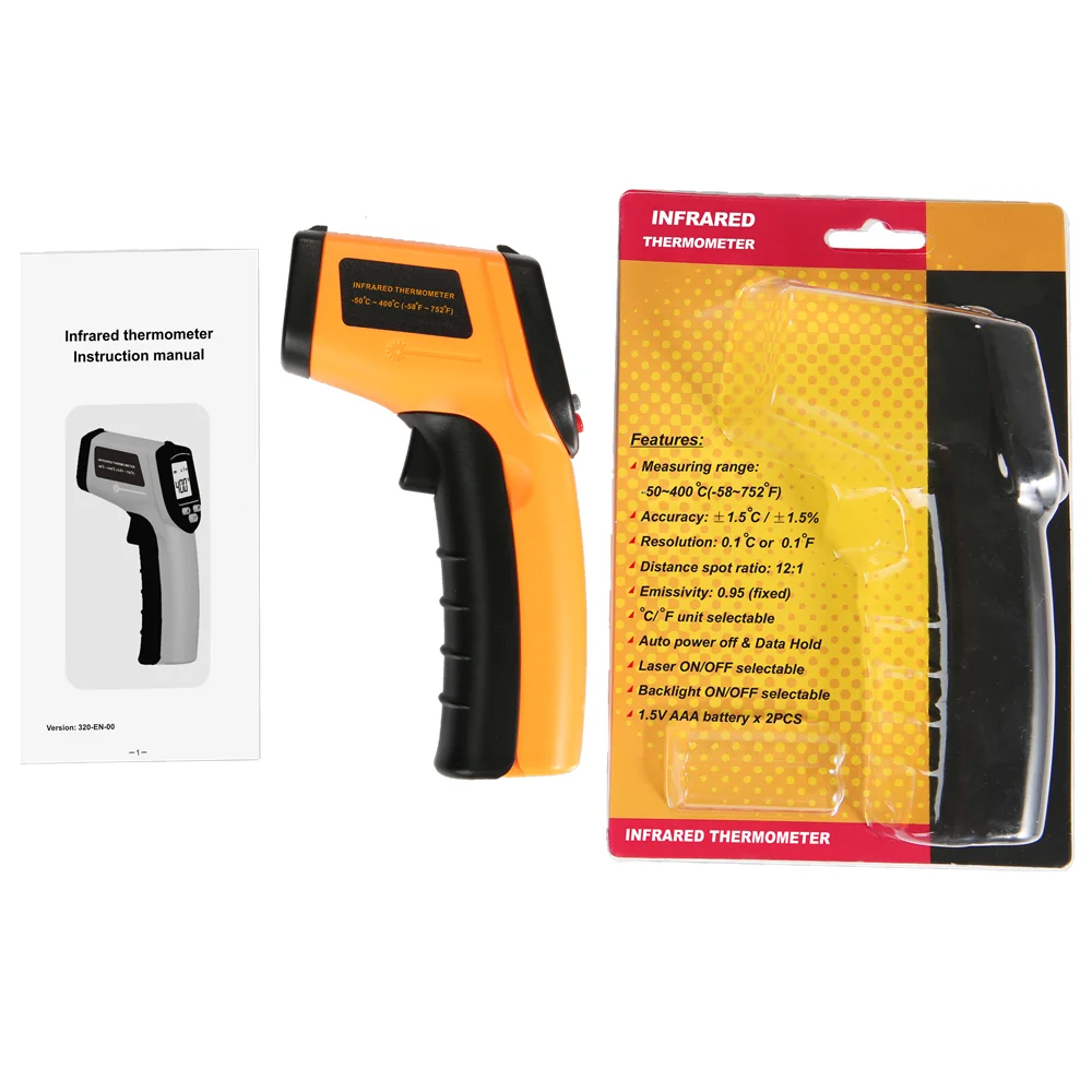 2024 IR Infrared Thermometer Digital LCD Non-Contact Laser Home Industrial Measurement Temperature Meter Worldwide Dropshipping