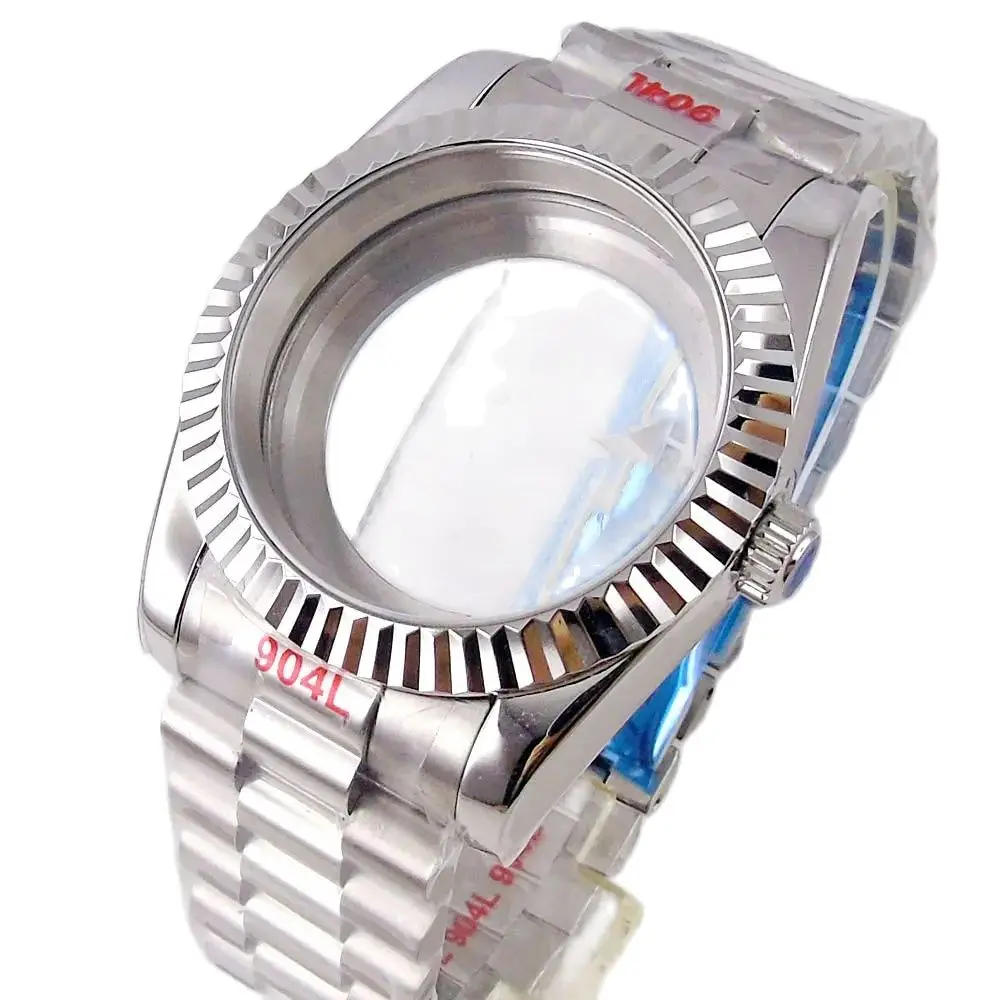 36mm 39mm Waterproof Sier Fluted Curved 2025 Watch Case for NH34 NH35 NH36 NH38 new NH39 NH70 NH72