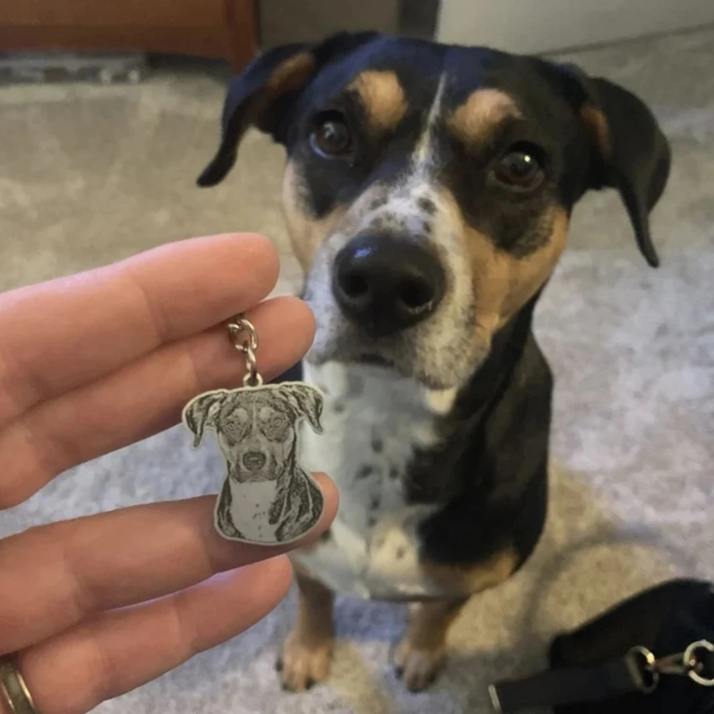 Personalized new Pet Photo Necklace Engraved Pets Pendant Gifts Handmade 2025 Custom Dog Cat Keychain Memory Jewelry Picture Pendants