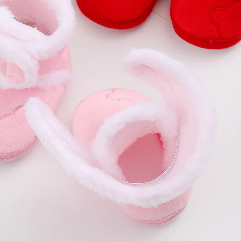 Baby Winter Snow Boots Cute Bear Warm Fluff Balls 2025 Indoor Soft Sole Infant Newborn new Toddler Baby Shoes 0-18M