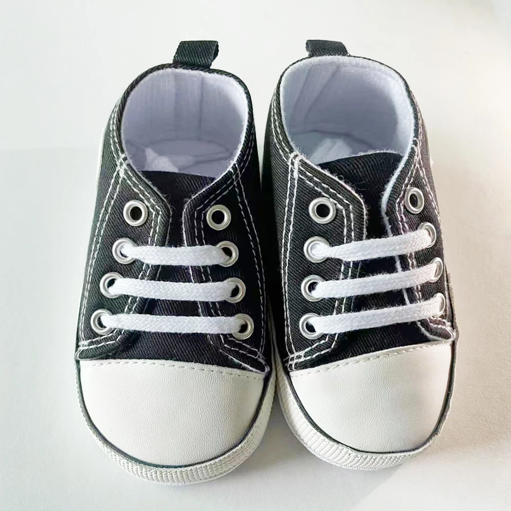 Brand Baby Boy Shoes for 1 Year Old new Girl Canvas Sneakers 2025 Newborn Footwear Toddler Lace Up Tenis Buty Infant Trainers Doll Gifts