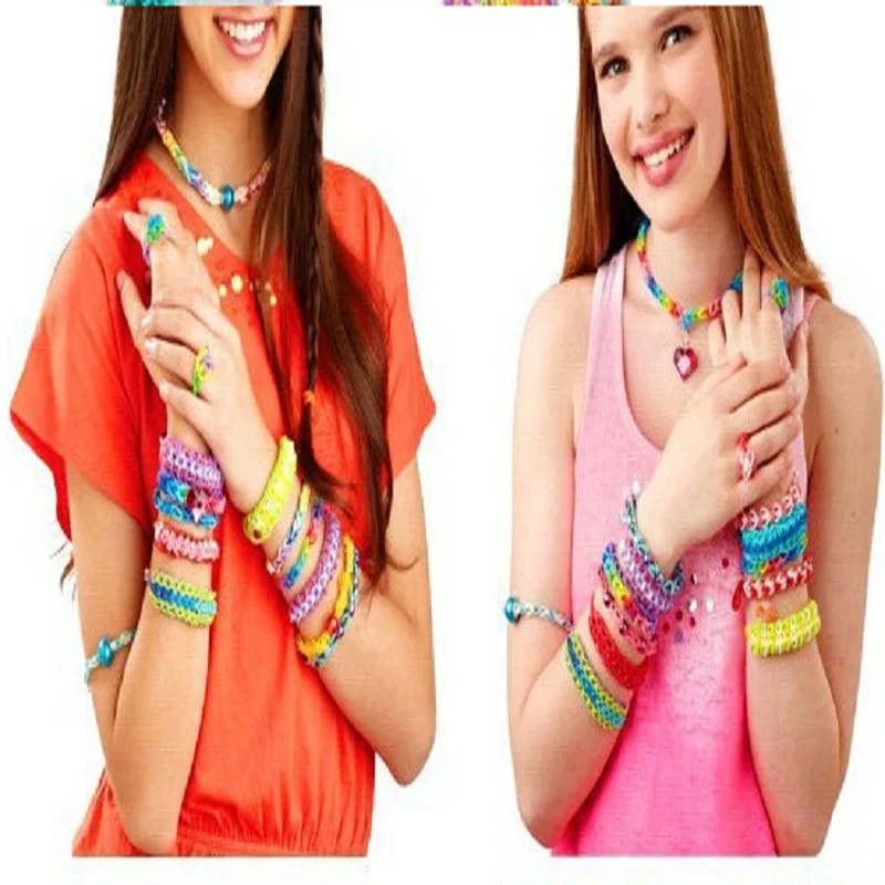 Creativity Friendship Bracelet Making Kit For Girls DIY Rubber Loom Bands Craft Kits Toys Birthday Christmas Gift Party Supplie