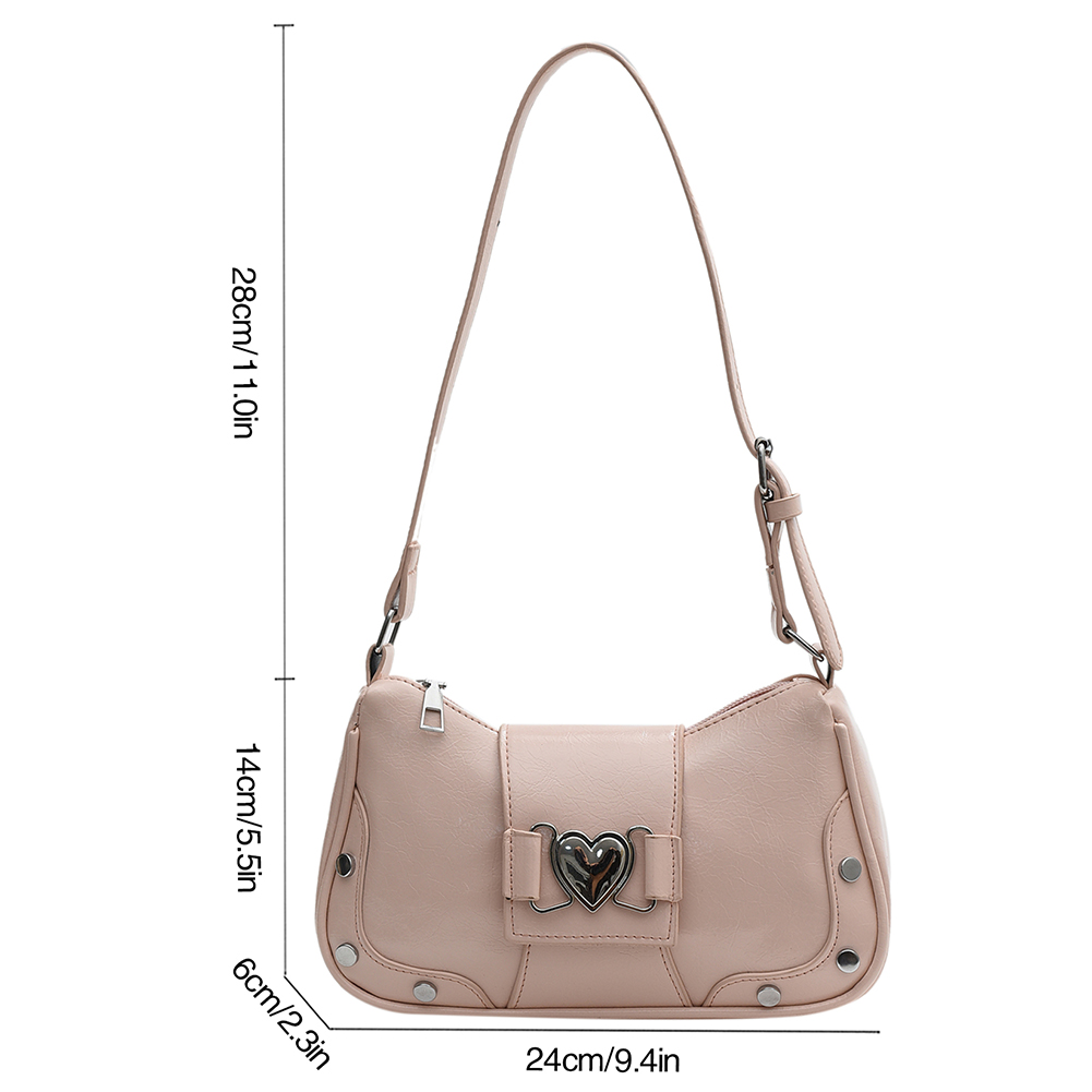 PU Leather Fashion Sling Bag Large Capacity Women Stylish Satchel Bags Adjustable Strap Y2K Solid Color Messenger Bag