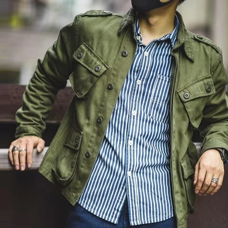 Spring Autumn new New Jungle Jacket Paratrooper Suit Men Overalls Casual Coat 2025 Top Army Solid color Male Clothes Outerwear