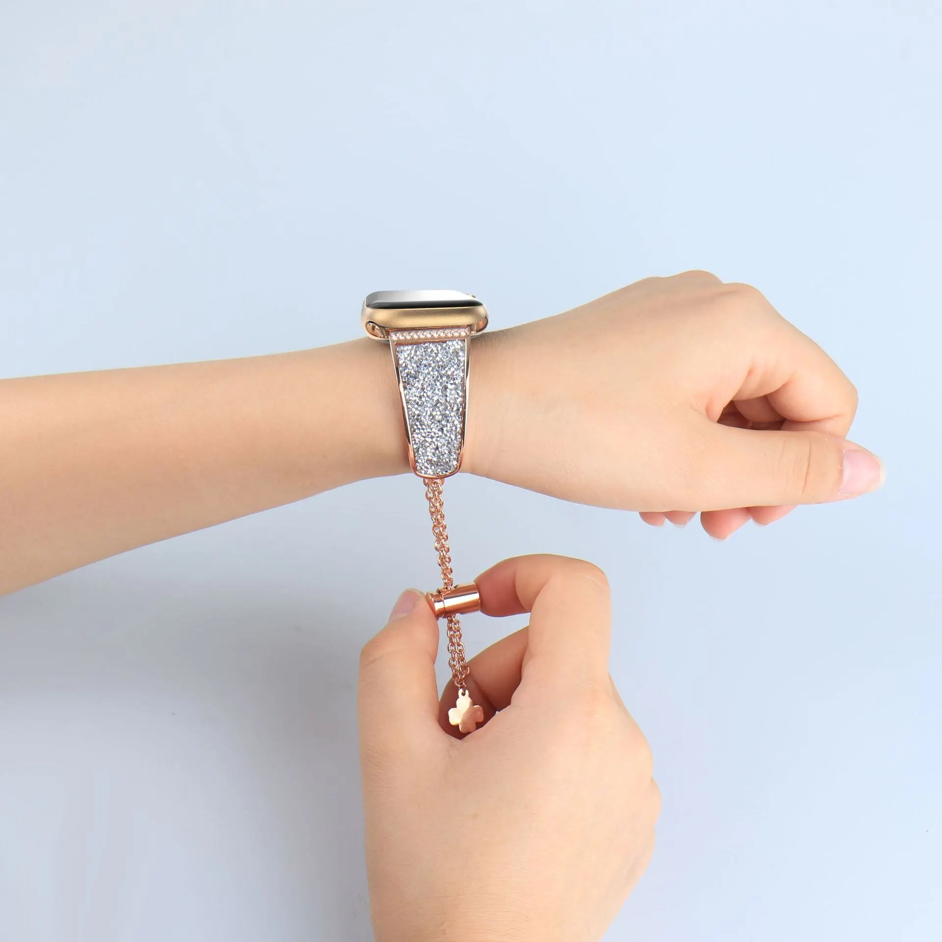 Women Starlight Metal Strap For Apple Watch Ultra Band mm Dia Charm Bracelet IWatch Series SE