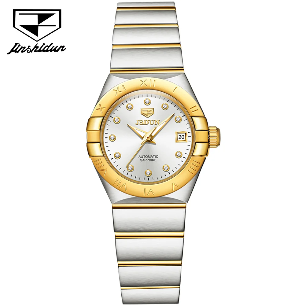 JSDUN Original Women s Automatic Mechancial Watches Sapphire Mirror Imported Movement Bar Waterproof Ladies Wristwatch