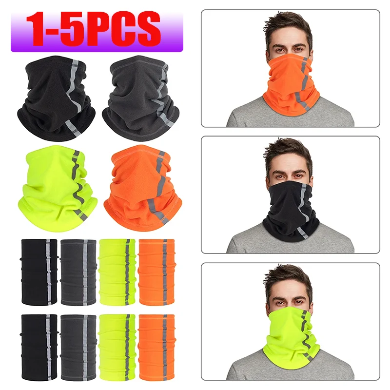 Outdoor Winter Warm new Fleece Neck Scarves Reflective Skiing Neck 2025 Cover Mask Motorcycle Half Face Mask Scarf Riding Biker Windproof