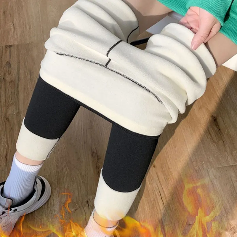 Winter Leggings Tights Women Velvet Legging High Waist Thermal Cashmere Pantyhose Warm Elastic Knitted Thick Slim Stockings 2023