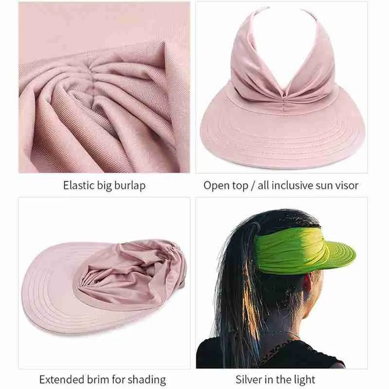 New Hat Women Summer Sun Visor Hat new Women Girls Anti-UV Elastic Hollow Top Hat Outdoor Sun Hat Summer Hat Visor Caps 2025 For Ladies