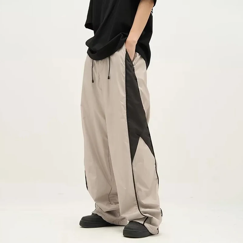 HOUZHOU Casual Baggy Men's Sports Pants Oversized Hip Hop Joggers Harajuku Streetwear Male Sweatpants Wide Leg Trousers Korean
