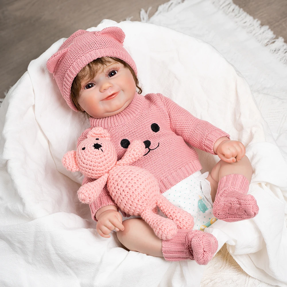 45CM Full Body Vinyl Waterproof Reborn Maddie Doll Hand-Detailed Painting with Visible Veins Lifelike 3D Skin Tone