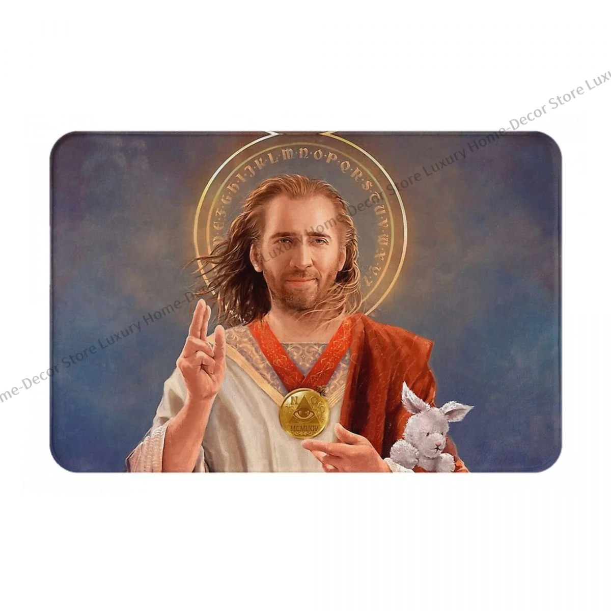 Bathroom Non Slip Carpet Nicolas Cage Saint Nic Original Religious Bedroom Mat Entrance Door Floor Decor Rug