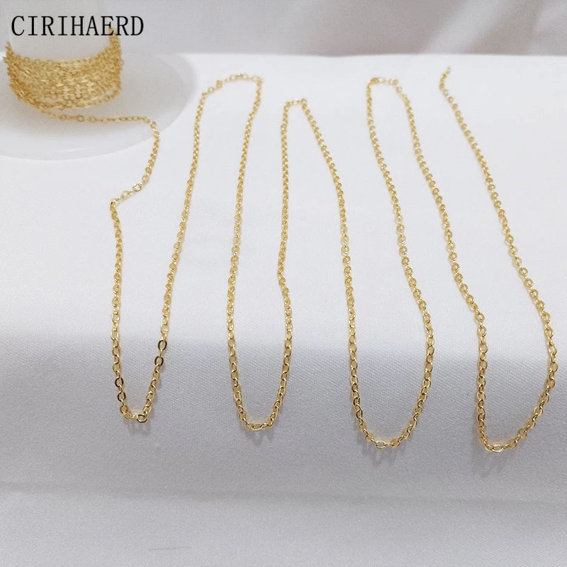 mm Thin Chain K Gold Plated Women Jewelry Chains For DIY Necklace Bracelet Making Supplies Accessories