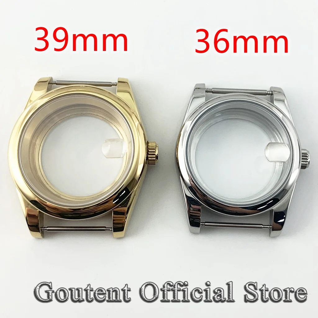 Goutent mm Sapphire Glass Round Men s Watch Case Fit NH ETA PT ST Movement