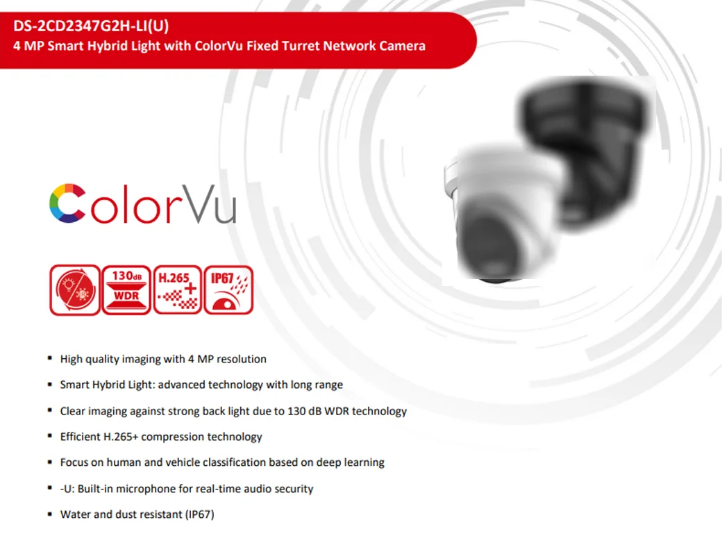 new Original 2025 HIK 4MP ColorVu IP Camera DS-2CD2347G2H-LIU Smart Hybrid Light Built-in MIC Face Capture Surveillance Network Camera