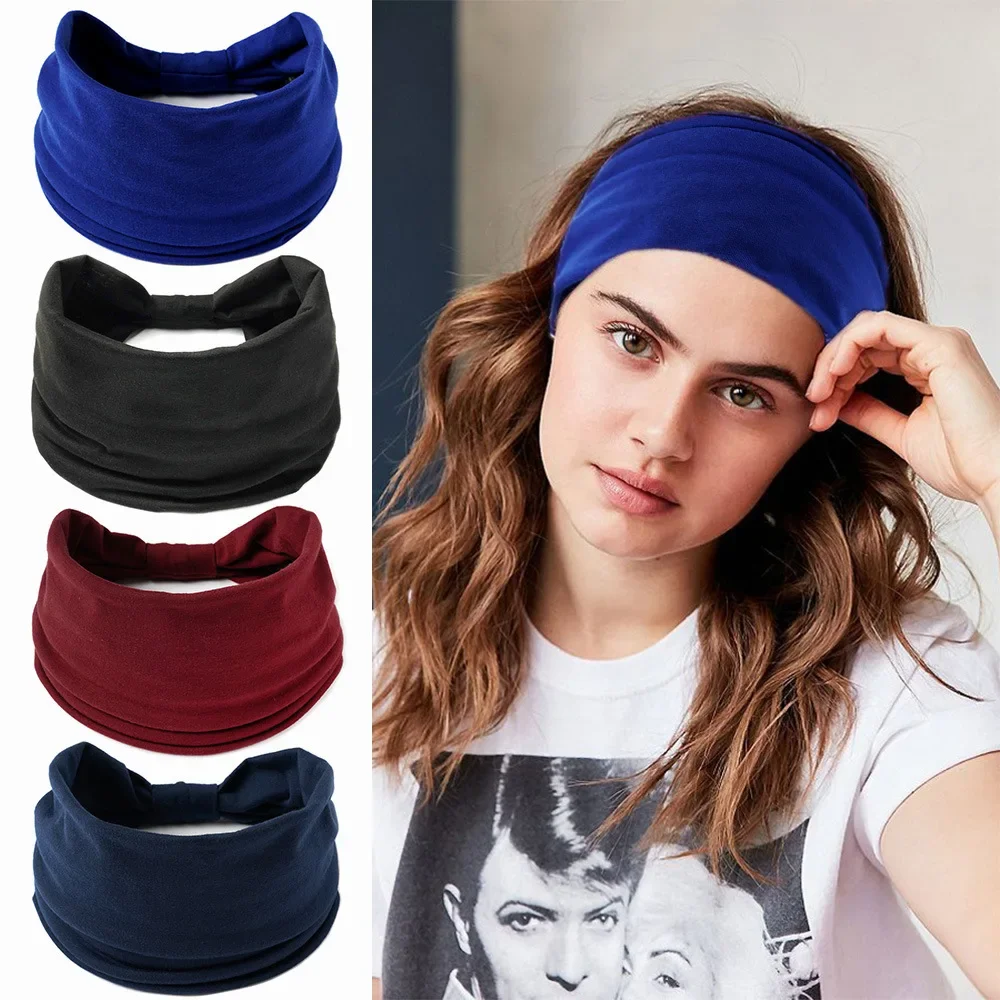 Women Headbands for Elastic Hair Bands Headscarf Cap 3 In1 Hair Accessories for Girls Hairband Wrap Wash Face Bandana Turban smile
