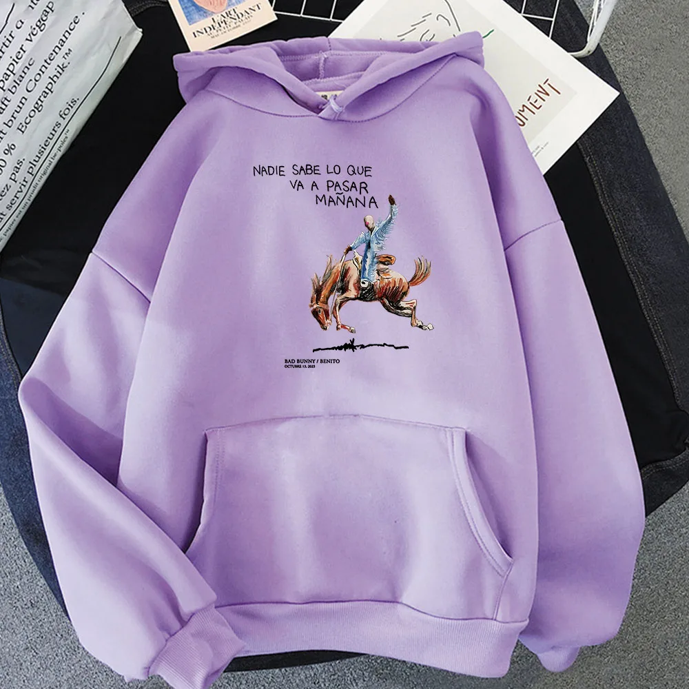 New new Album Nadie Sabe Lo Que Va Pasar Manana Sweatshirts Bad Bunny Rapper RIP Hoodies 2025 Men/Women Autumn Winter Hooded Clothes Male